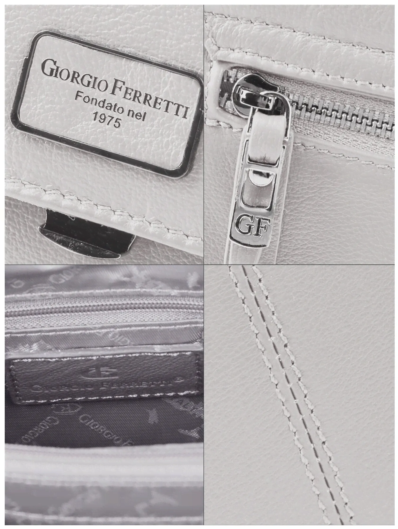 Элегантная Сумка женская 2019721A D61 Grigio chiaro Giorgio Ferretti с наплечным ремнем/Италия, 100% натуральная кожа-1